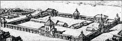 1695 г. Иркутская деревянная крепость (реконструкция В. Кочедамова)