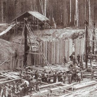 Строительство Обь-Енисейского канала, фото конца XIX века.