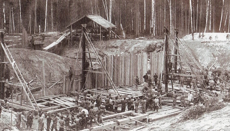Строительство Обь-Енисейского канала, фото конца XIX века. 